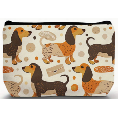 Cosmetic Bag with Dachshund Dog Print 22 x 14cm